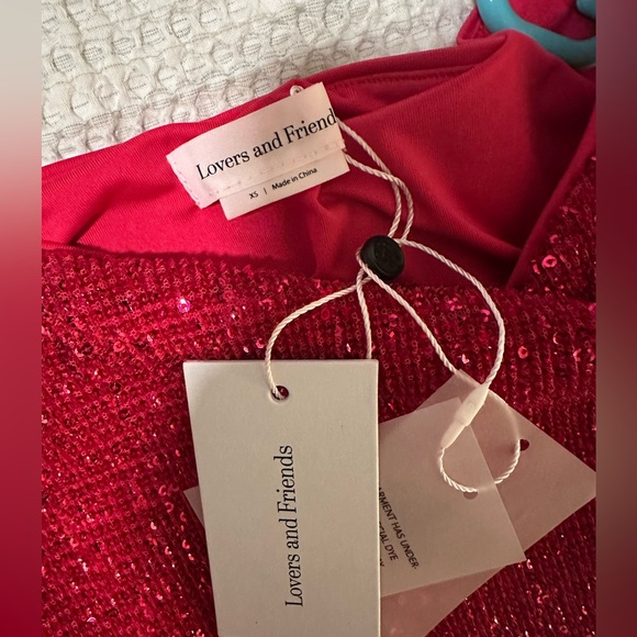 Lovers and Friends Selma Top in Magenta Pink (Sequins), Perfect for NYE - Picture 2 of 4